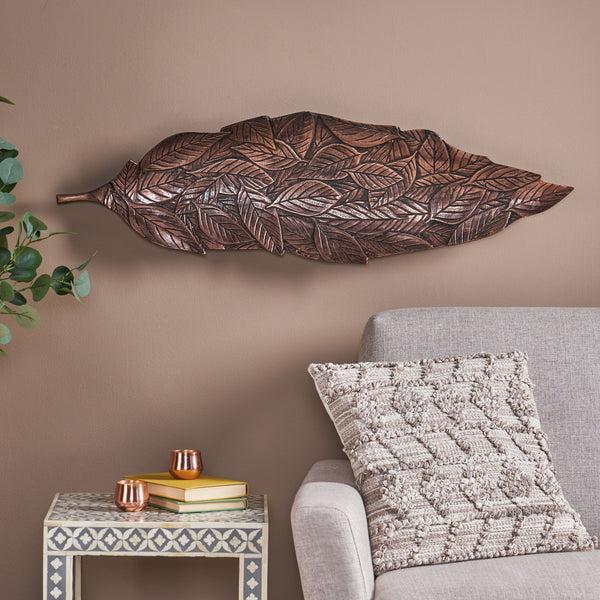 Gdf Studio Ailey Handcrafted Aluminum Leaf Wall Decor