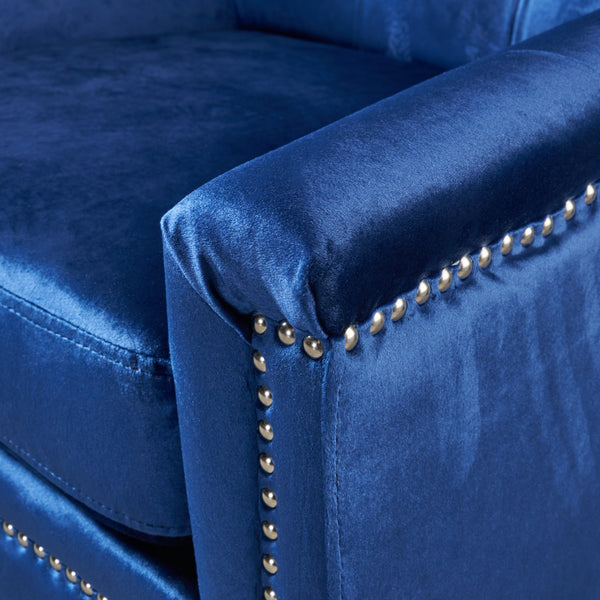 Gdf Studio Ailsa Contemporary Button Tufted Fabric Club Chair With Nailhead Trim