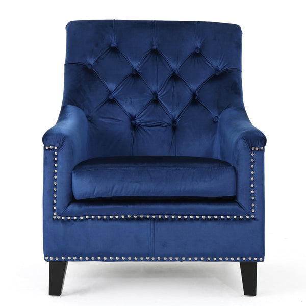 gdf studio Ailsa Contemporary Button Tufted Fabric Club Chair with Nailhead Trim