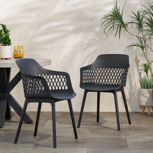 gdf studio Airyanna Outdoor Modern Dining Chair (Set of 2)