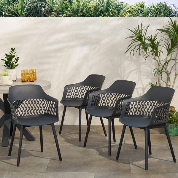 Gdf Studio Airyanna Outdoor Modern Dining Chair (Set Of 4)