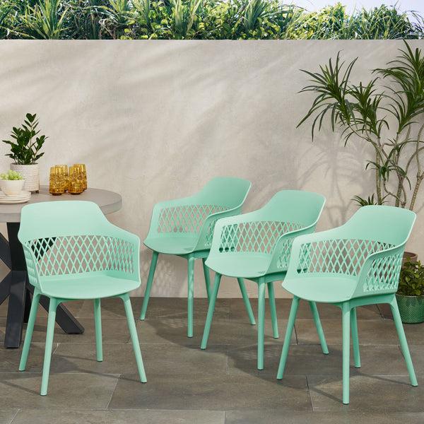 gdf studio Airyanna Outdoor Modern Dining Chair (Set of 4)