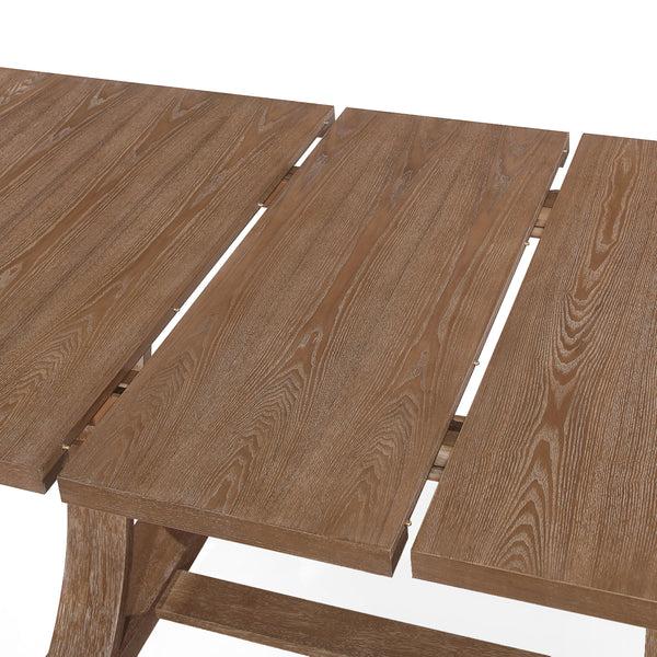 Gdf Studio Aisenbrey French Country Fabric Upholstered Wood 7 Piece Expandable Dining Set