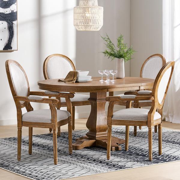 gdf studio Aisenbrey French Country Wood 5-Piece Expandable Oval Dining Set