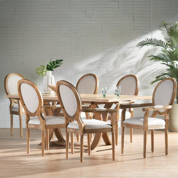 gdf studio Aisenbrey French Country Wood 7-Piece Expandable Dining Set
