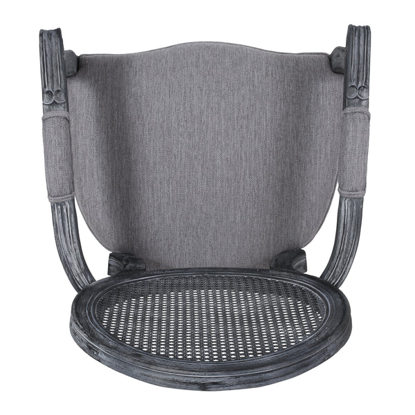 Gdf Studio Aisenbrey French Country Wood And Cane Upholstered Dining Chair