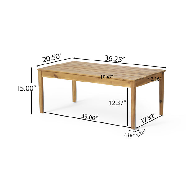 Gdf Studio Alamosa Outdoor Acacia Wood Coffee Table Teak