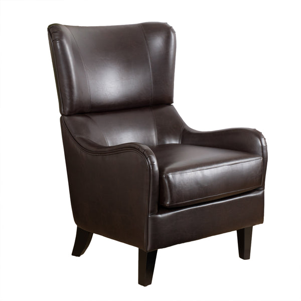 gdf studio Alden Leather High Back Wingback Armchair