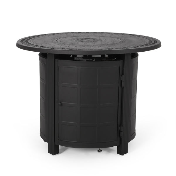 gdf studio Aldin Round Aluminum Propane Fire Pit Table