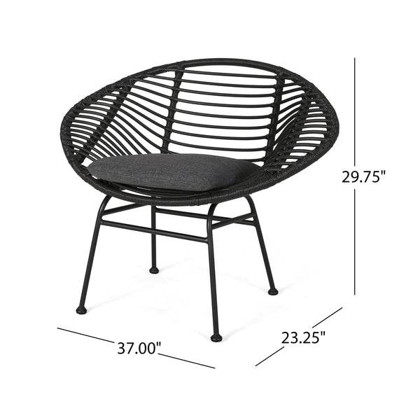 Gdf Studio Aleah Outdoor Woven Faux Rattan Chairs With Cushions (Set Of 2)