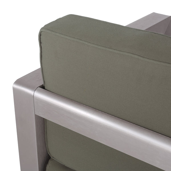 Gdf Studio Alec Outdoor Aluminum Club Chair With Cushions