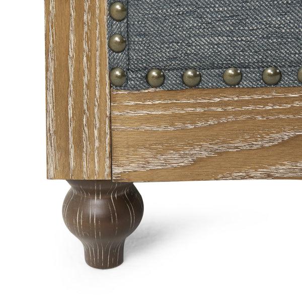 Gdf Studio Alejandro Chesterfield Tufted Fabric 5 Seater Sectional Sofa With Nailhead Trim