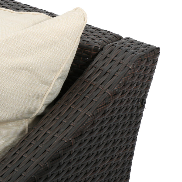 Gdf Studio Alfarin Outdoor 5-piece Wicker Chat Set With Cushions
