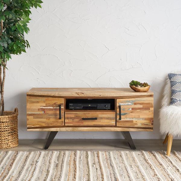 Gdf Studio Alithea Handcrafted Boho Reclaimed Wood TV Stand