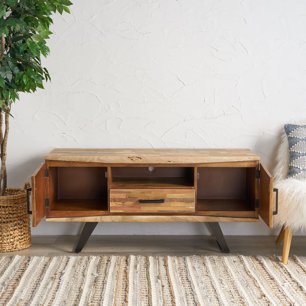 Gdf Studio Alithea Handcrafted Boho Reclaimed Wood TV Stand