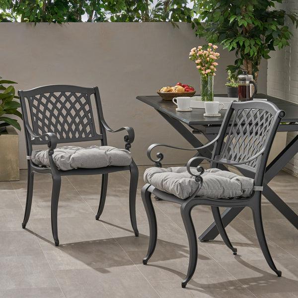 Gdf Studio Allee Outdoor Dining Chair With Cushion (Set Of 2)