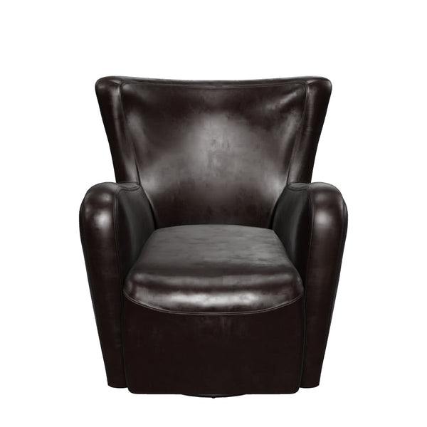 Gdf Studio Almendro Bonded Leather Wingback Swivel Club Chair