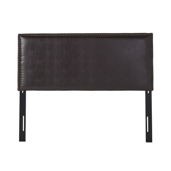 gdf studio Alonzo Queen to Full Sized Brown Leather Headboard