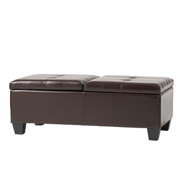 gdf studio Alpine Leather Storage Ottoman Coffee Table