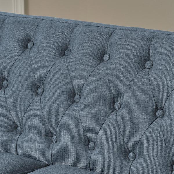 Gdf Studio Alscot Mid Century Modern Fabric Tufted Oversized Loveseat