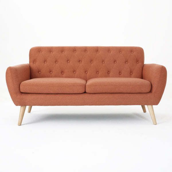 gdf studio Alscot Mid Century Modern Fabric Tufted Oversized Loveseat