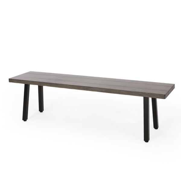 Gdf Studio Altair Outdoor Aluminum And Steel Dining Bench