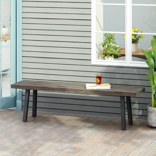 Gdf Studio Altair Outdoor Aluminum And Steel Dining Bench
