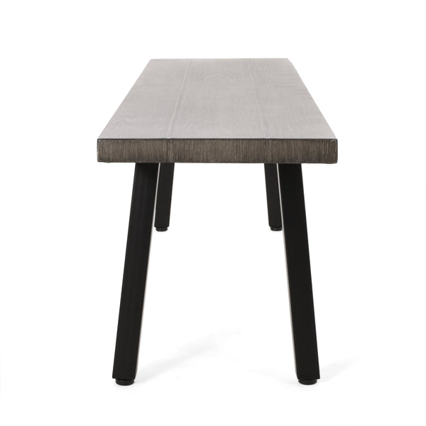 Gdf Studio Altair Outdoor Aluminum And Steel Dining Bench