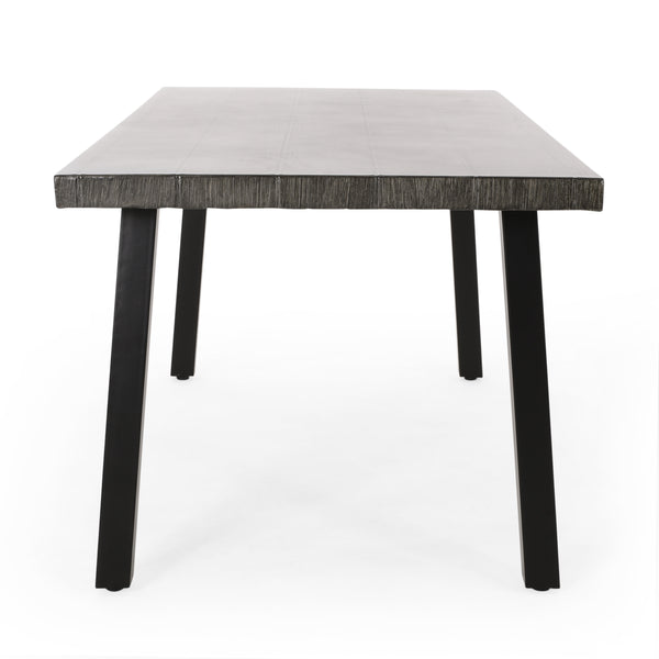 Gdf Studio Altair Outdoor Modern Industrial 3 Piece Aluminum Dining Set With Benches