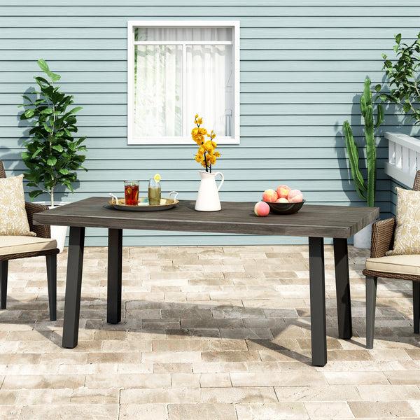 Gdf Studio Altair Outdoor Modern Industrial Aluminum Dining Table