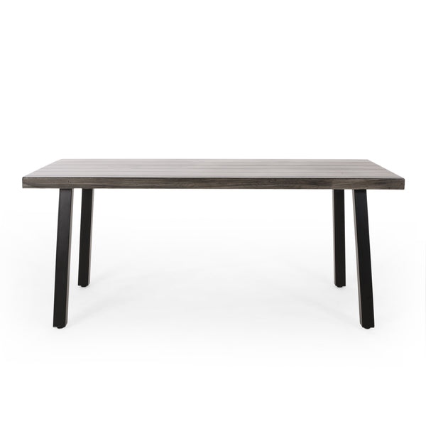 Gdf Studio Altair Outdoor Modern Industrial Aluminum Dining Table