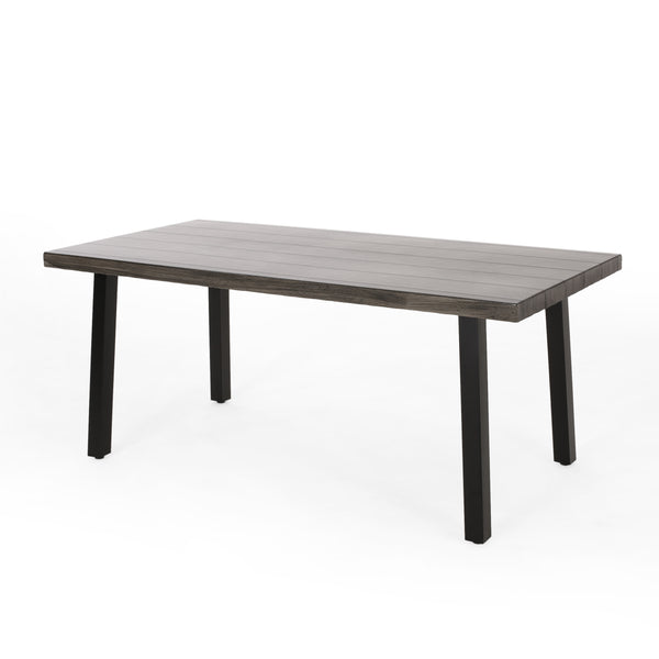 gdf studio Altair Outdoor Modern Industrial Aluminum Dining Table