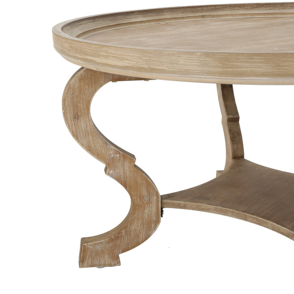 Gdf Studio Alteri Finished Faux Wood Circular Coffee Table