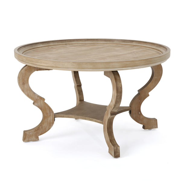 gdf studio Alteri Finished Faux Wood Circular Coffee Table