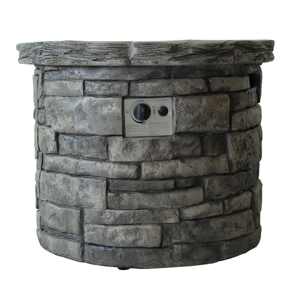 gdf studio Altta Outdoor Gray Circular Fire Pit - 40 000 BTU