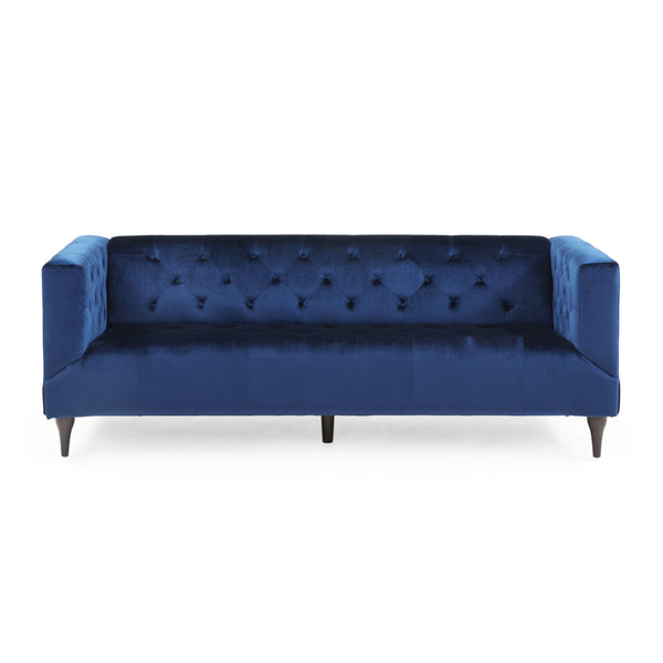 Gdf Studio Alura Velvet Upholstered Tufted 3 Seater Sofa