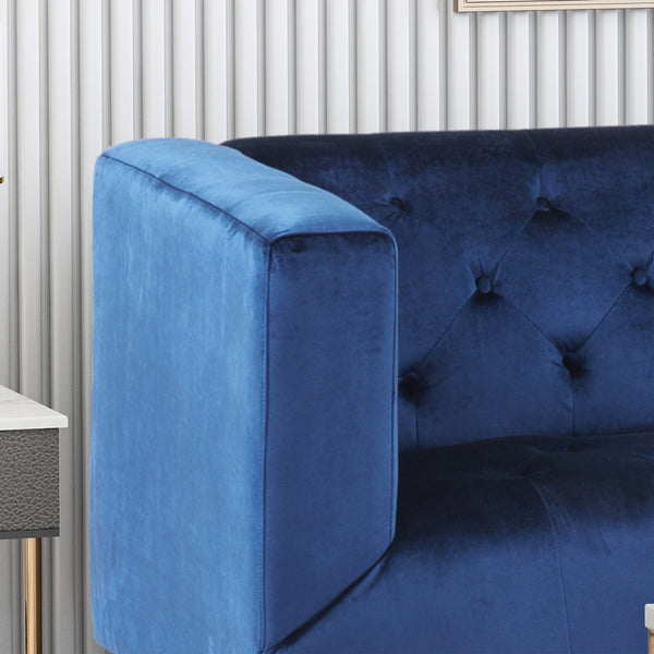 Gdf Studio Alura Velvet Upholstered Tufted 3 Seater Sofa