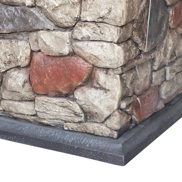 Gdf Studio Alyna Outdoor Stone Finished Square Fire Pit - 40000 BTU