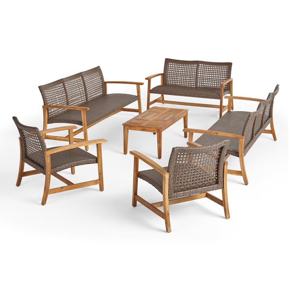 Gdf Studio Alyssa Outdoor 6 Piece Sofa And Loveseat Chat Set
