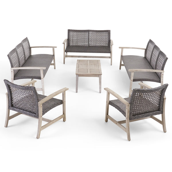 gdf studio Alyssa Outdoor 6 Piece Sofa and Loveseat Chat Set