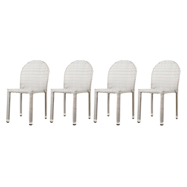 Gdf Studio Amallie Outdoor Wicker Stacking Chairs With An Aluminum Frame (Set Of 4)