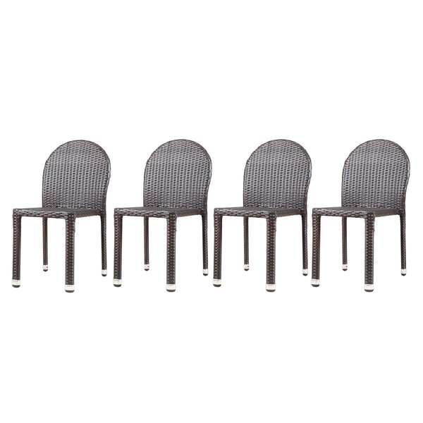 gdf studio Amallie Outdoor Wicker Stacking Chairs with an Aluminum Frame (Set of 4)