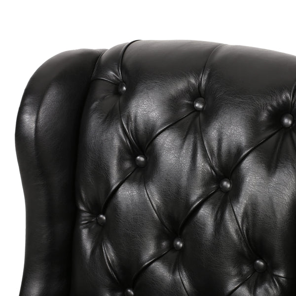 Gdf Studio Amar Contemporary Wingback Tufted Swivel Office Chair
