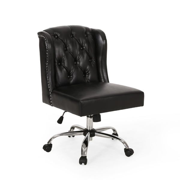 gdf studio Amar Contemporary Wingback Tufted Swivel Office Chair