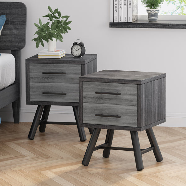 gdf studio Amariana Mid-Century Modern Nightstands (Set of 2)