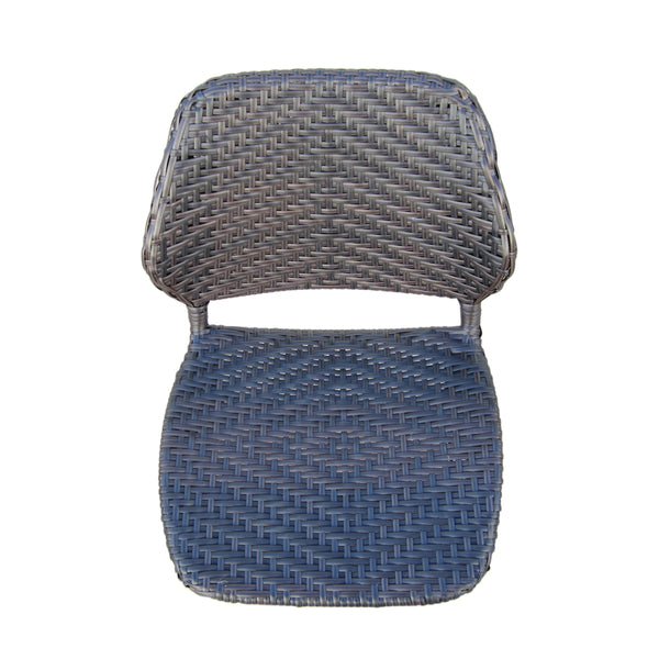 Gdf Studio Amaya Outdoor Multi-brown Wicker Barstools With Brown Wood Finish Metal Leg