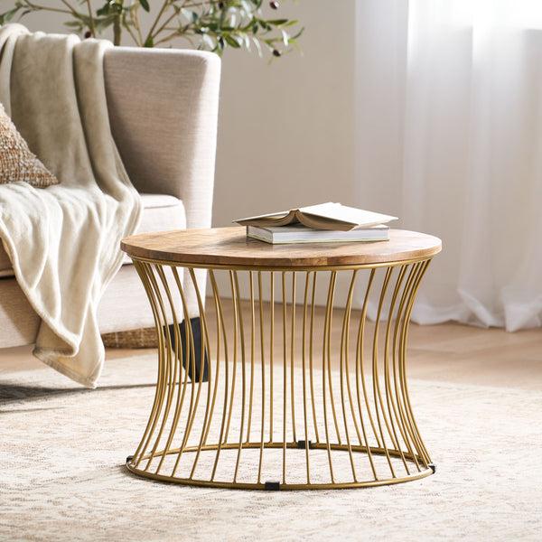 Gdf Studio Ameliarae Handcrafted Boho Mango Wood And Iron Coffee Table