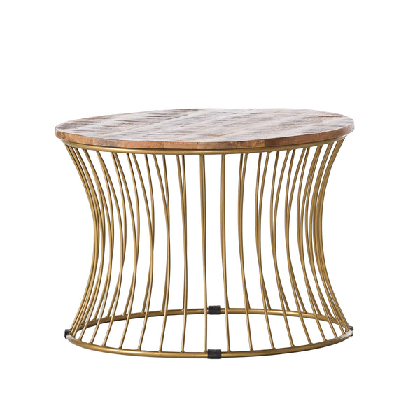 gdf studio Ameliarae Handcrafted Boho Mango Wood and Iron Coffee Table