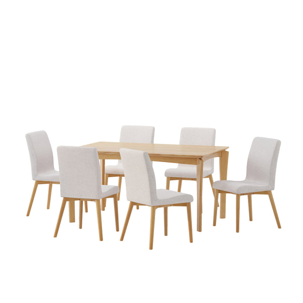 gdf studio Amesbury Wood and Fabric 7 Piece Dining Set