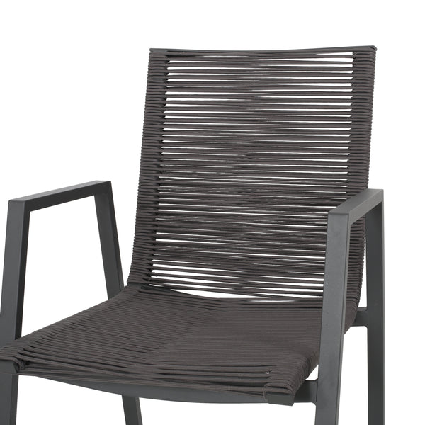 Gdf Studio Amir Outdoor Modern 6 Seater Aluminum Dining Set With Tempered Glass Top